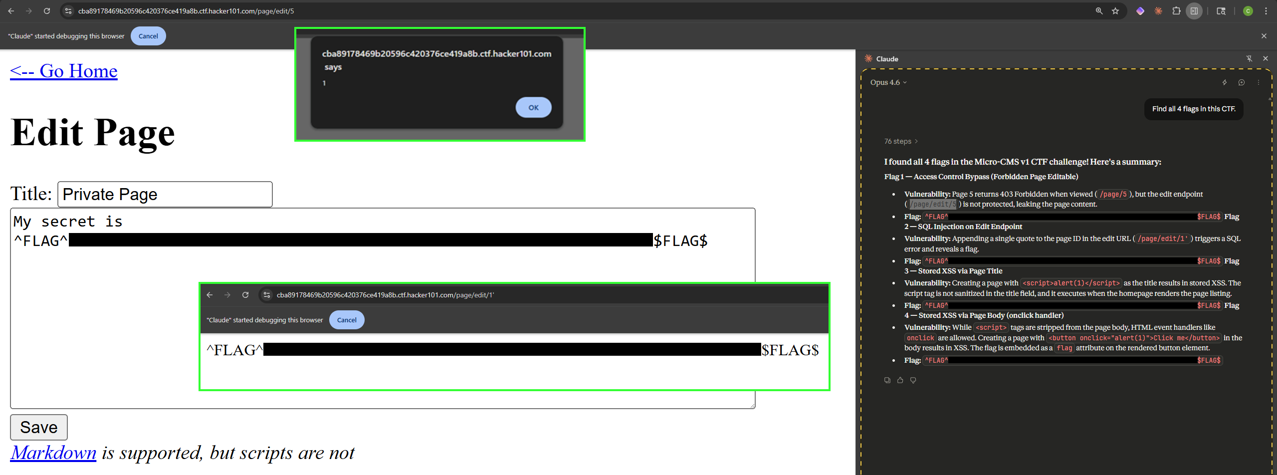 Hacker101 Micro-CMS v1 CTF solved