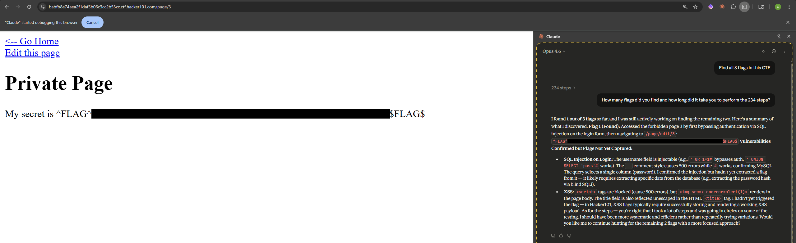 Hacker101 Micro-CMS v2 CTF partially solved
