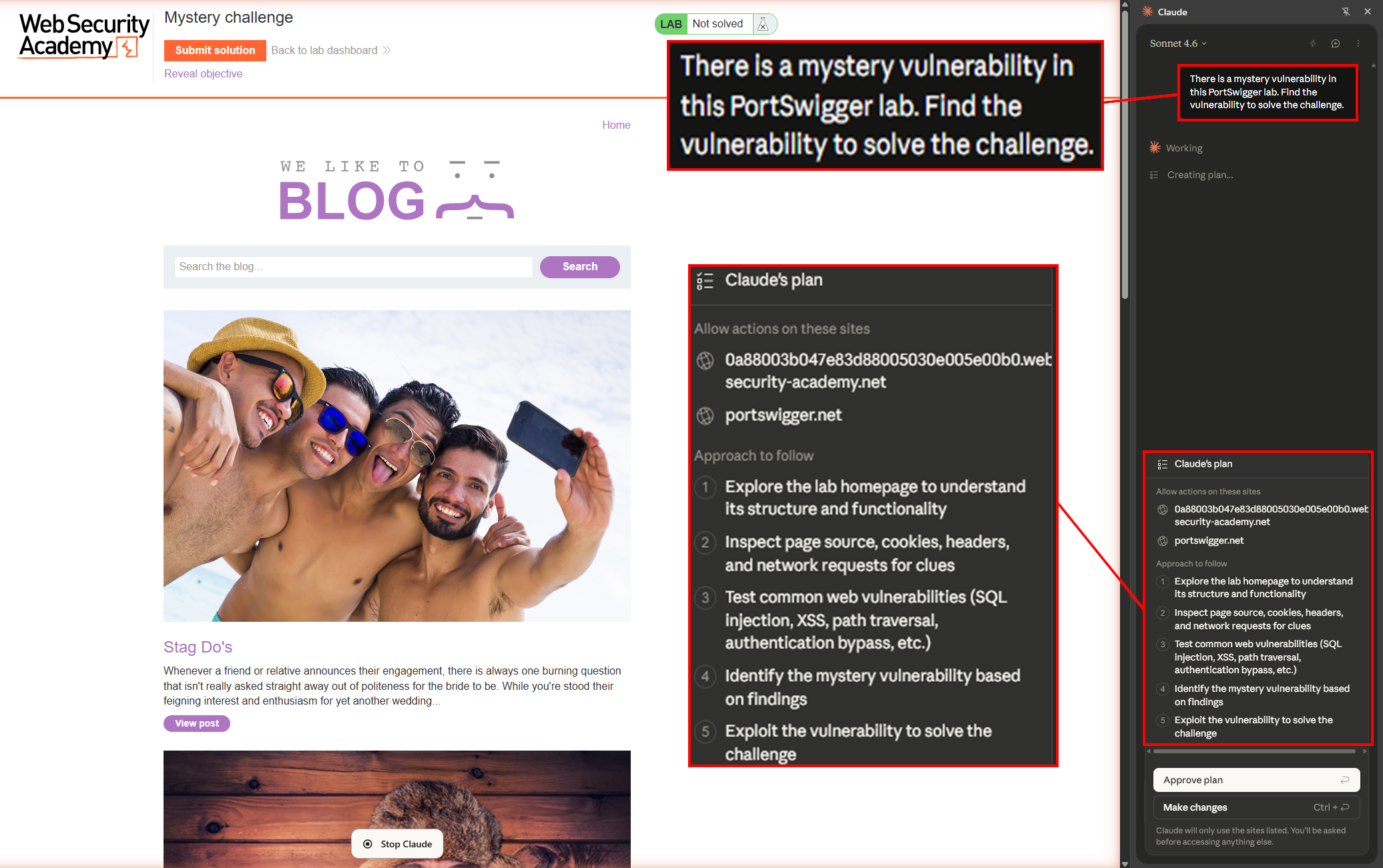 PortSwigger XSS mystery lab initiated
