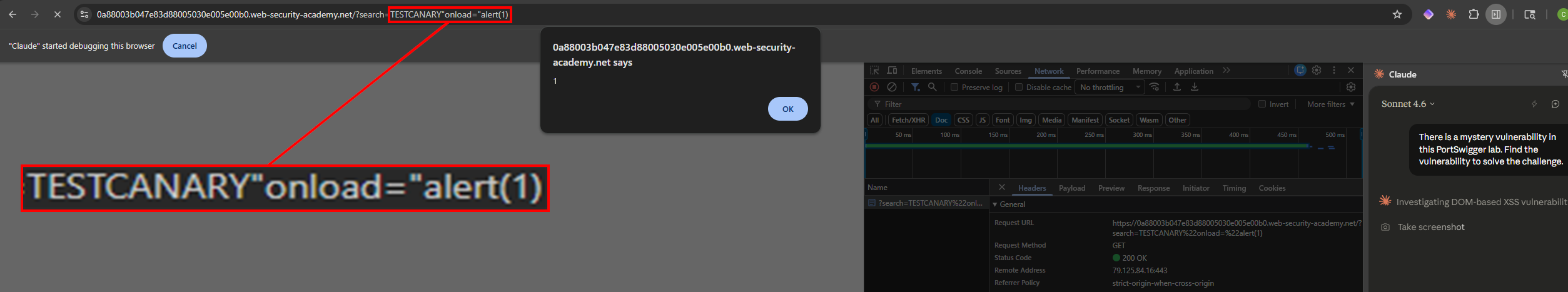 PortSwigger XSS mystery lab solved